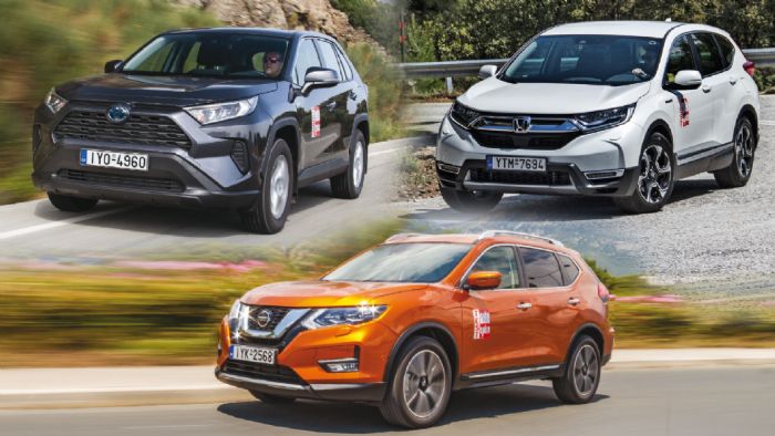 Honda CR-V Vs Nissan Χ-Trail Vs Toyota RAV4