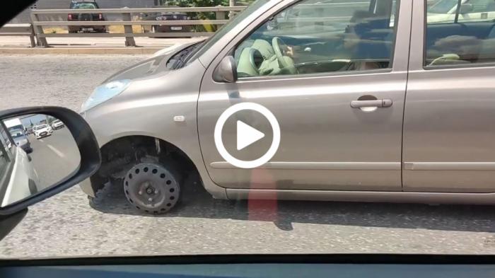 Video: Nissan Micra στον Κηφισό χωρίς λάστιχο & ζάντα