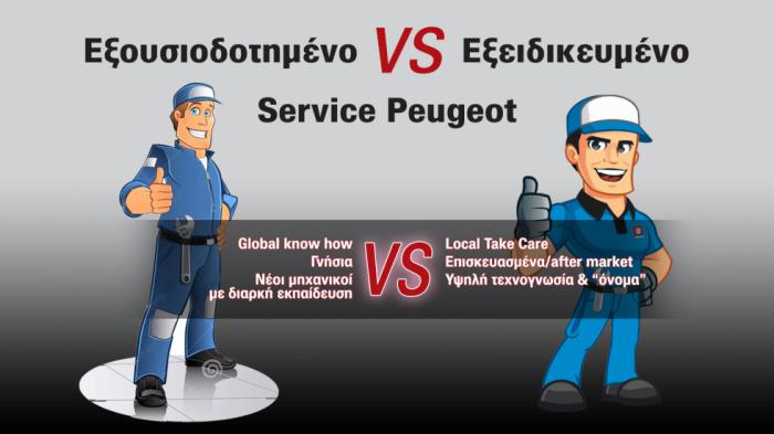 Service Peugeot. Σε εξουσιοδοτημένο ή εξειδικευμένο;