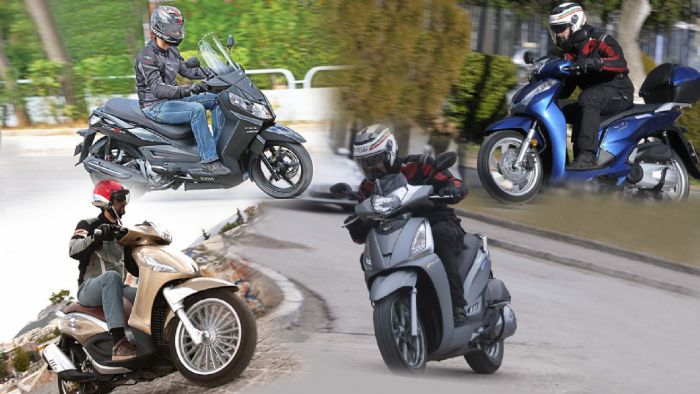 4 scooters μεγάλων τροχών στα 300cc