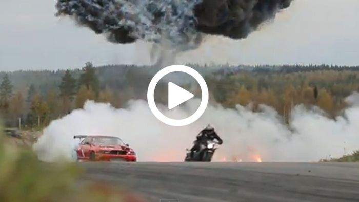 Drifting show από Skyline & μηχανή