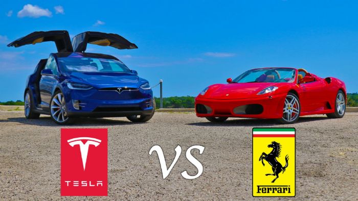 Ferrari F430 Vs Tesla Model X (+video)