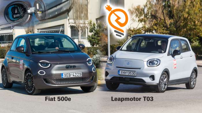 Ηλεκτρικά πόλης για 300 χλμ. αυτονομίας: Fiat 500e & Leapmotor T03