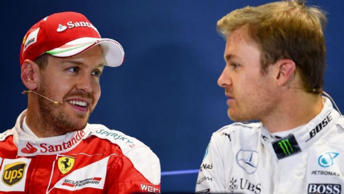 Oι Vettel και Rosberg.