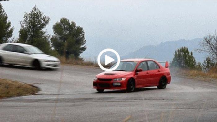 Mitsubishi EVO «διδάσκει» πλαγιολίσθηση