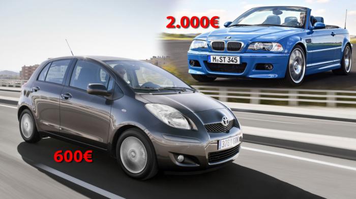 62 αυτοκίνητα από 300 ευρώ: BMW M3 με 2.000€ & Porsche με 2,5 χιλιάρικα