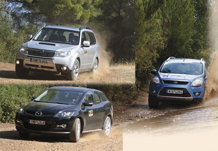 Ford Kuga 2,5 vs Mazda CX-7 2,3 vs Subaru Forester 2,5