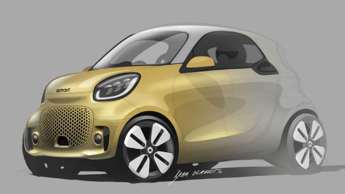 Σκίτσα των ανανεωμένων smart Fortwo και Forfour