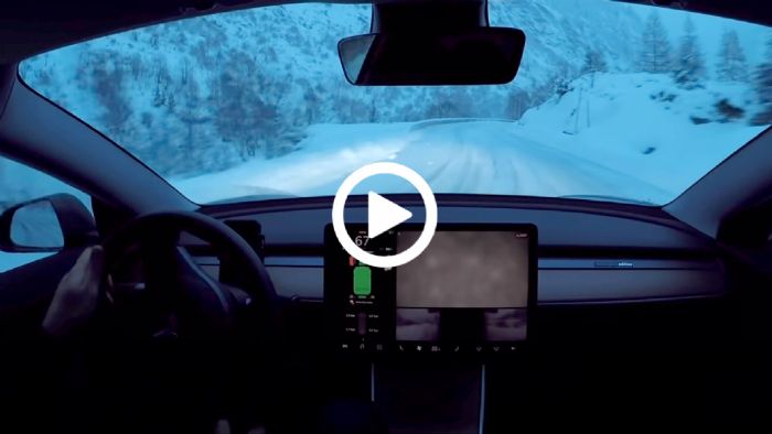 Έμπειρος με Tesla στο χιόνι | Πάει ακόμα και με 110+ km/h!