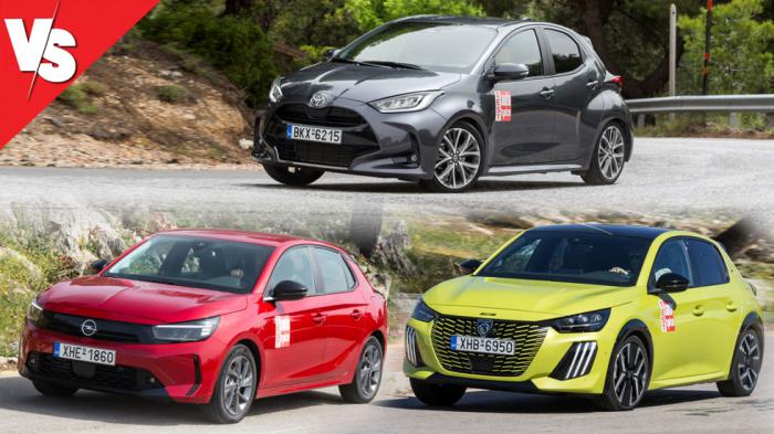 Μικρά best-seller σε κόντρα: Toyota Yaris, Opel Corsa ή Peugeot 208; Μικρά best-seller σε κόντρα: Toyota Yaris, Opel Corsa ή Peugeot 208;