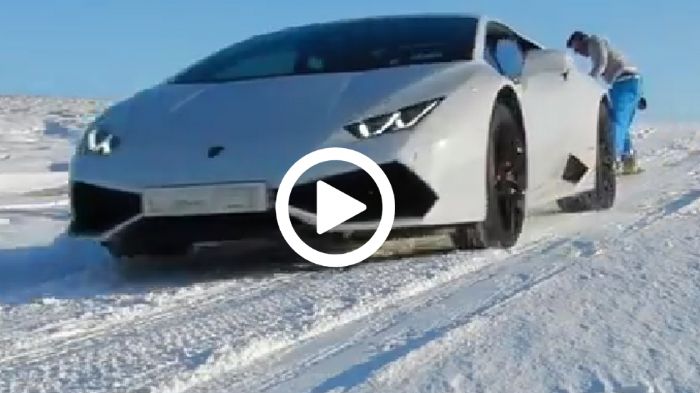 Snowboard με Lamborghini Huracan